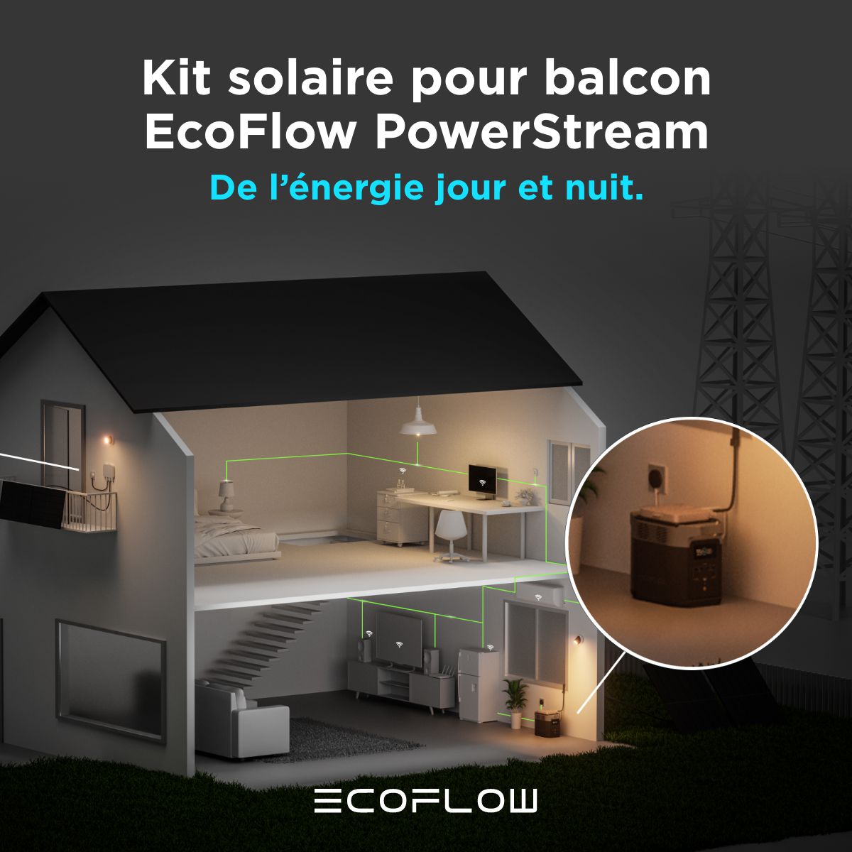 PowerStream Ecoflow fonctionne la nuit